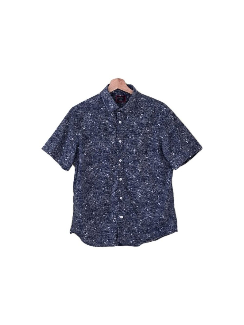 UNTUCKit Joaquin Shirt Men M Navy Slim SS Floral Cotton Summer Beach City Preppy